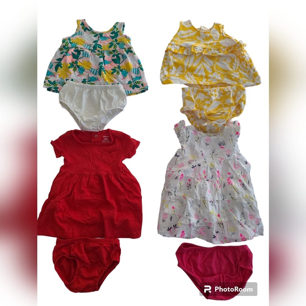Baby Girl Clothes Bundle 4 outfits kids Size 9 Months